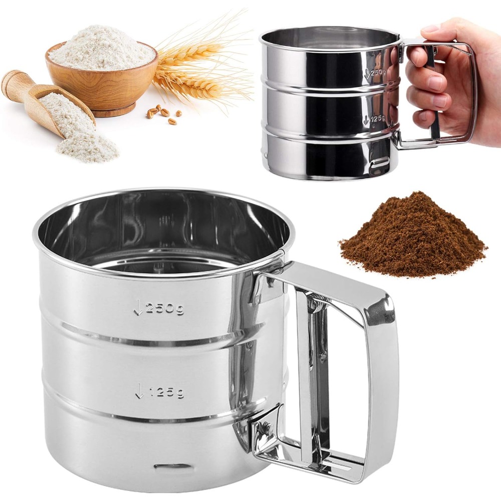 Baking Powder Kitchen - Flour Sieve, Coffee Powder Sieve Cup,