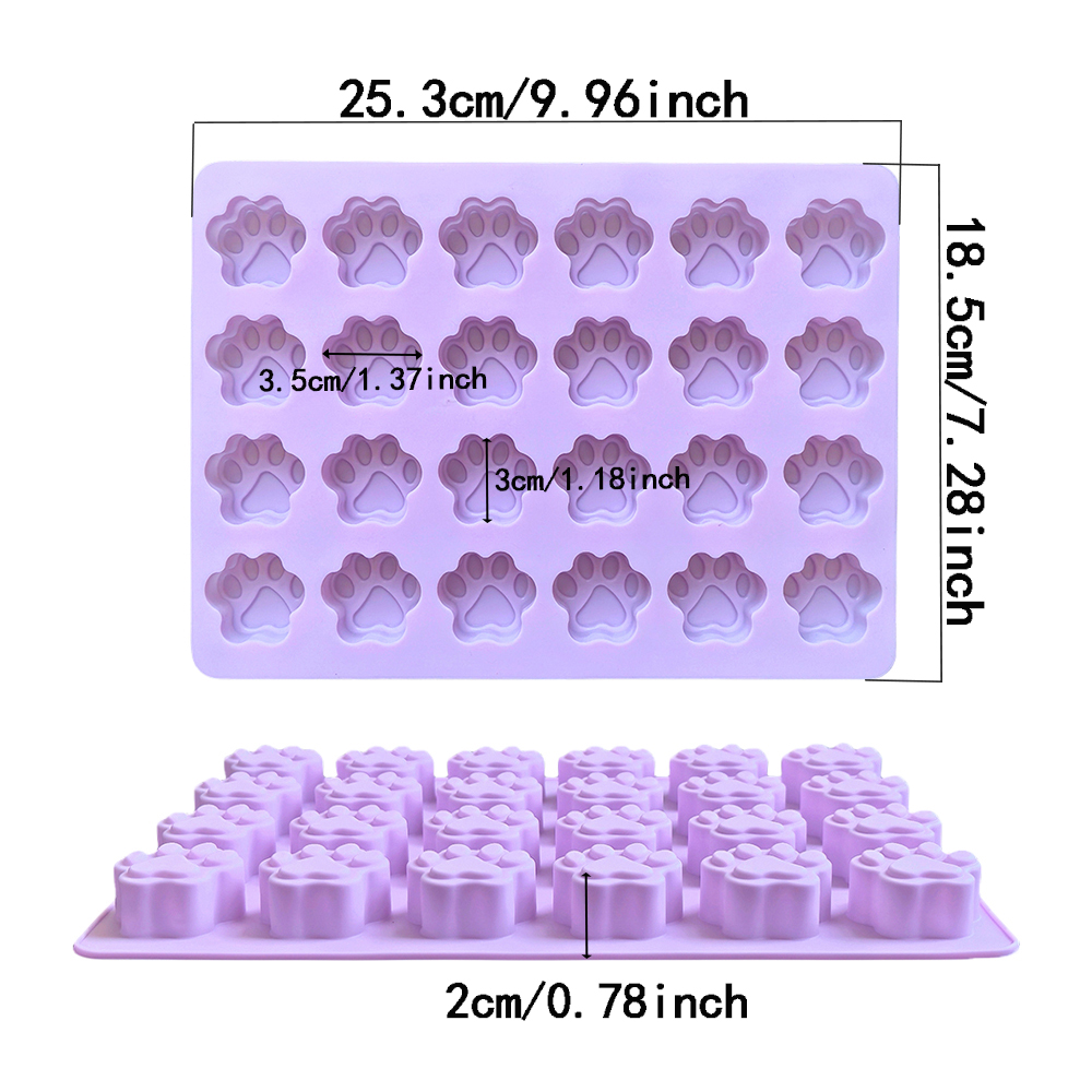 1pc 24 hole cat paw shaped cho - đánh giá và giá Kitchen Baking Molds