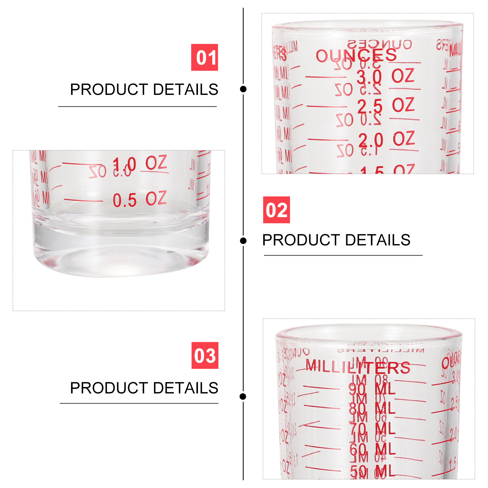 3Pcs Glass Measuring Cups Set  - đánh giá và giá Kitchen Baking Scale