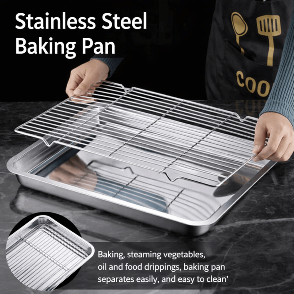 Portable Non-Stick Stainless S - đánh giá và giá Kitchen Baking Tray Rack