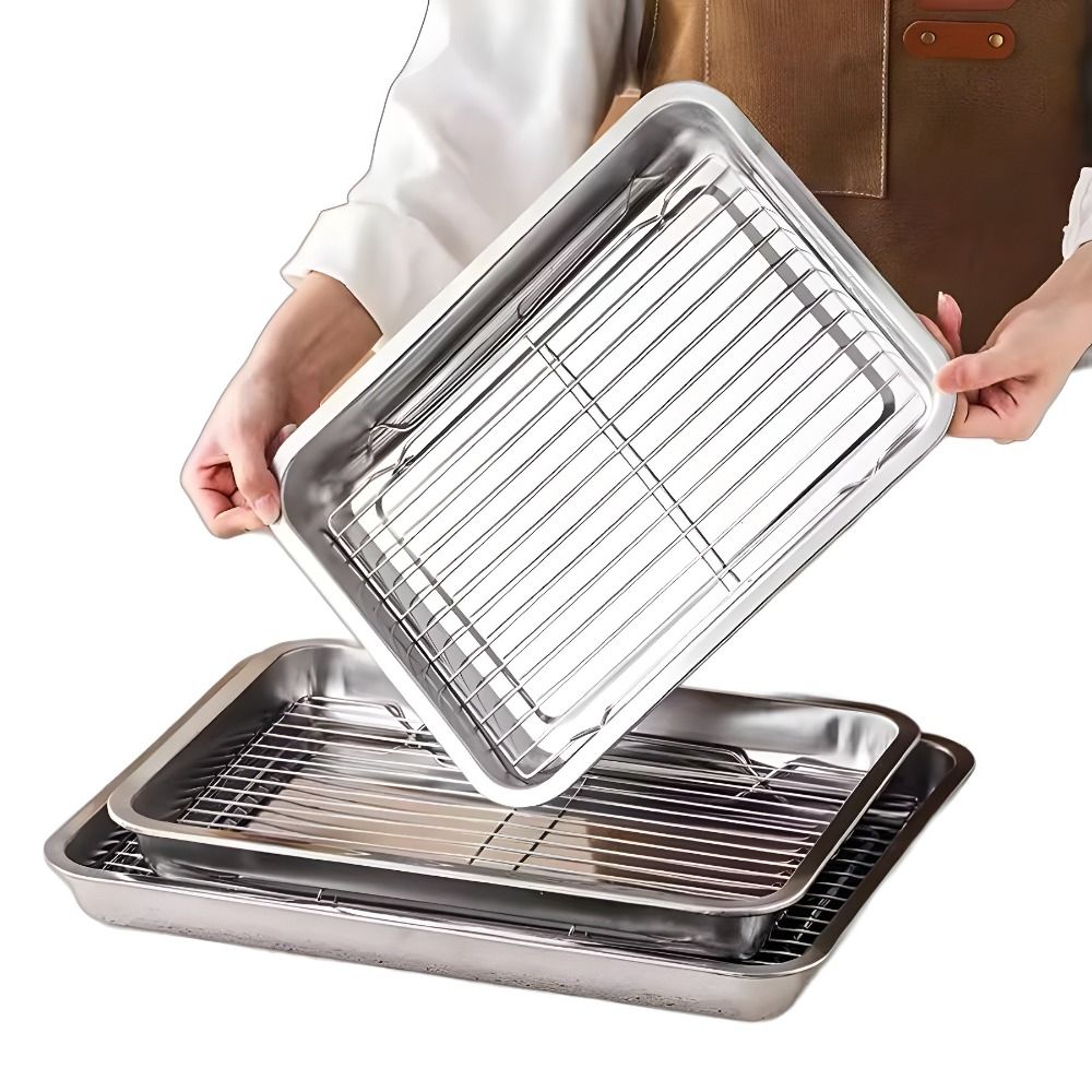 Portable Non-Stick Stainless S - đánh giá và giá Kitchen Baking Tray Rack