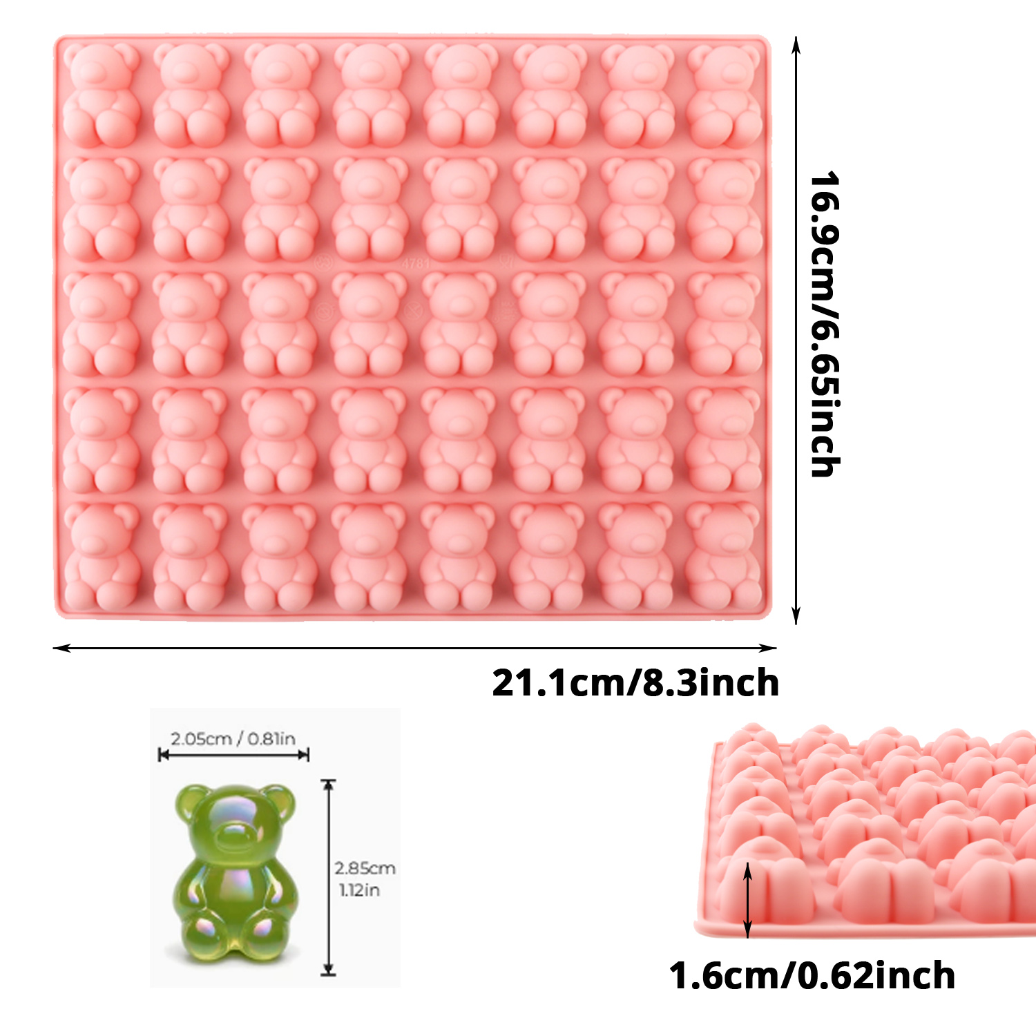 40-Cavity Bear-Shaped Silicone - đánh giá và giá Kitchen Baking Molds