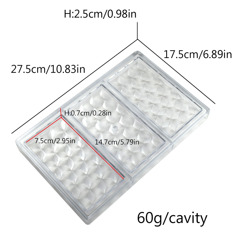 Hard Rhombus Grid Prism Chocol - đánh giá và giá Kitchen Baking Molds