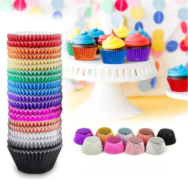 100 piece set of gold foil cup - đánh giá và giá Kitchen Baking Supplies