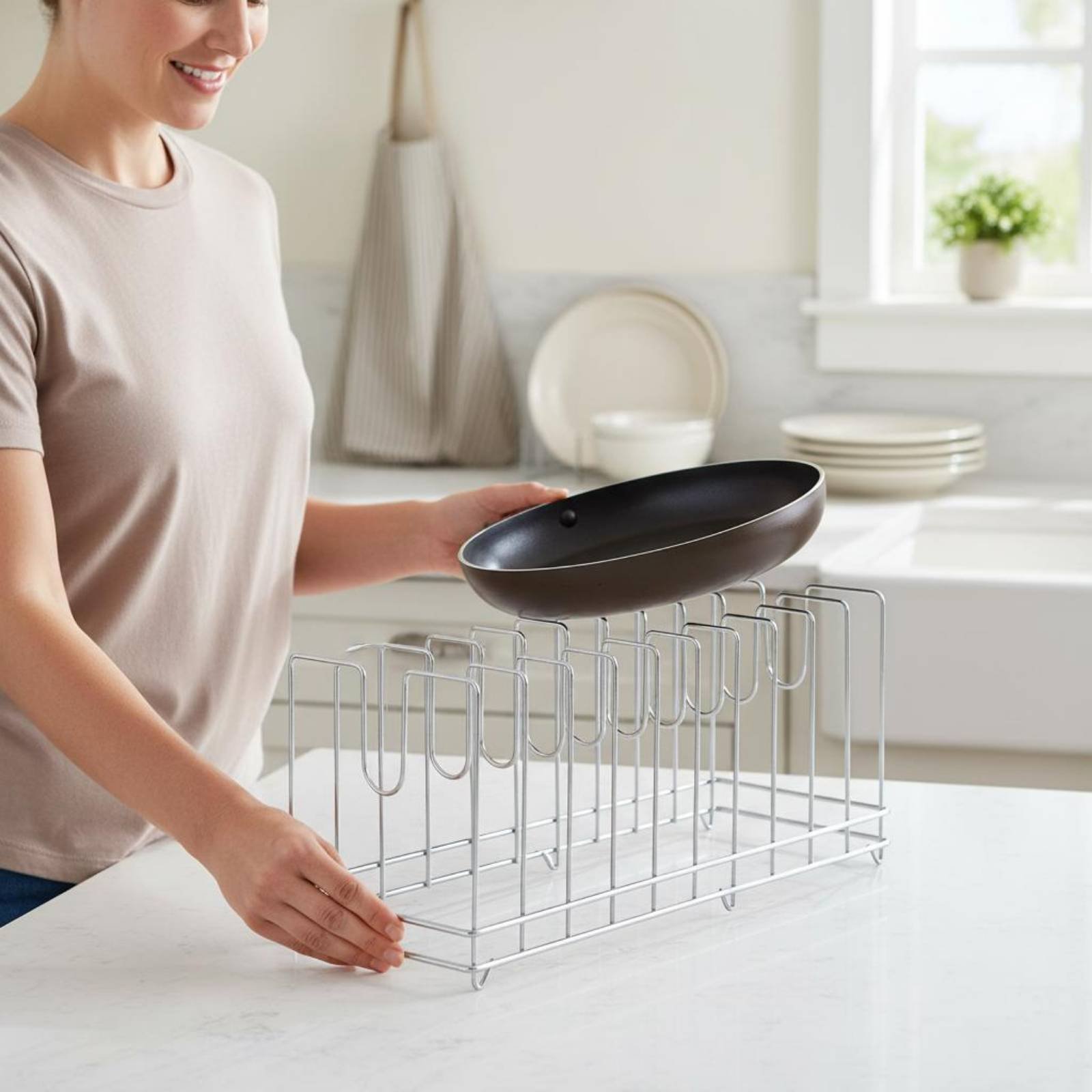 Pizza Pan Rack Space Saving Ba - đánh giá và giá Kitchen Baking Tray Rack