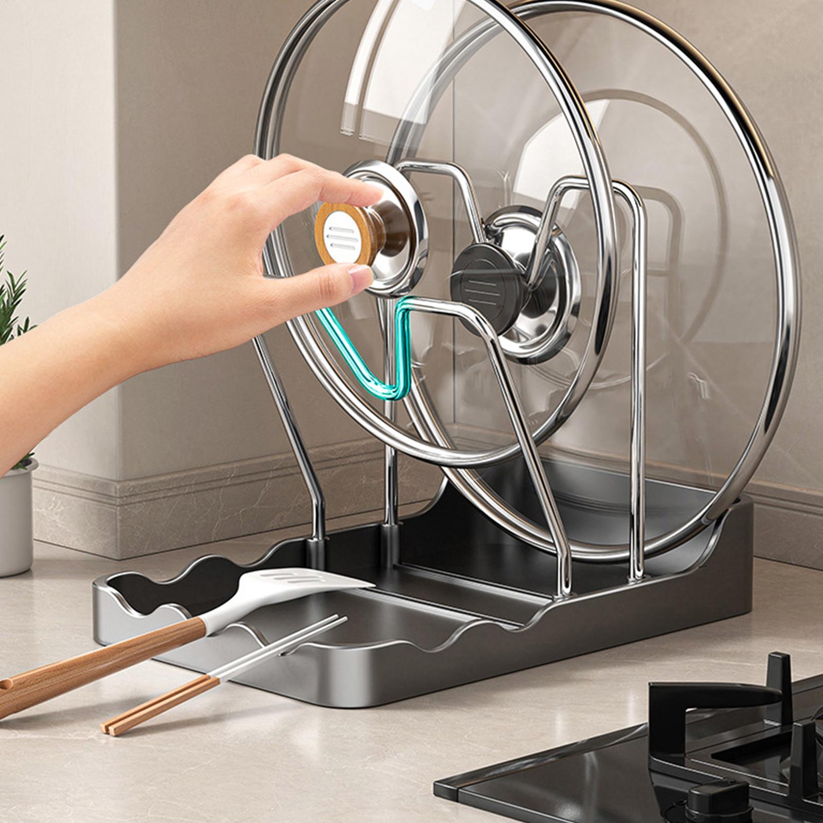 Pot Lid Organizer Vertical Spo - đánh giá và giá Kitchen Baking Tray Rack
